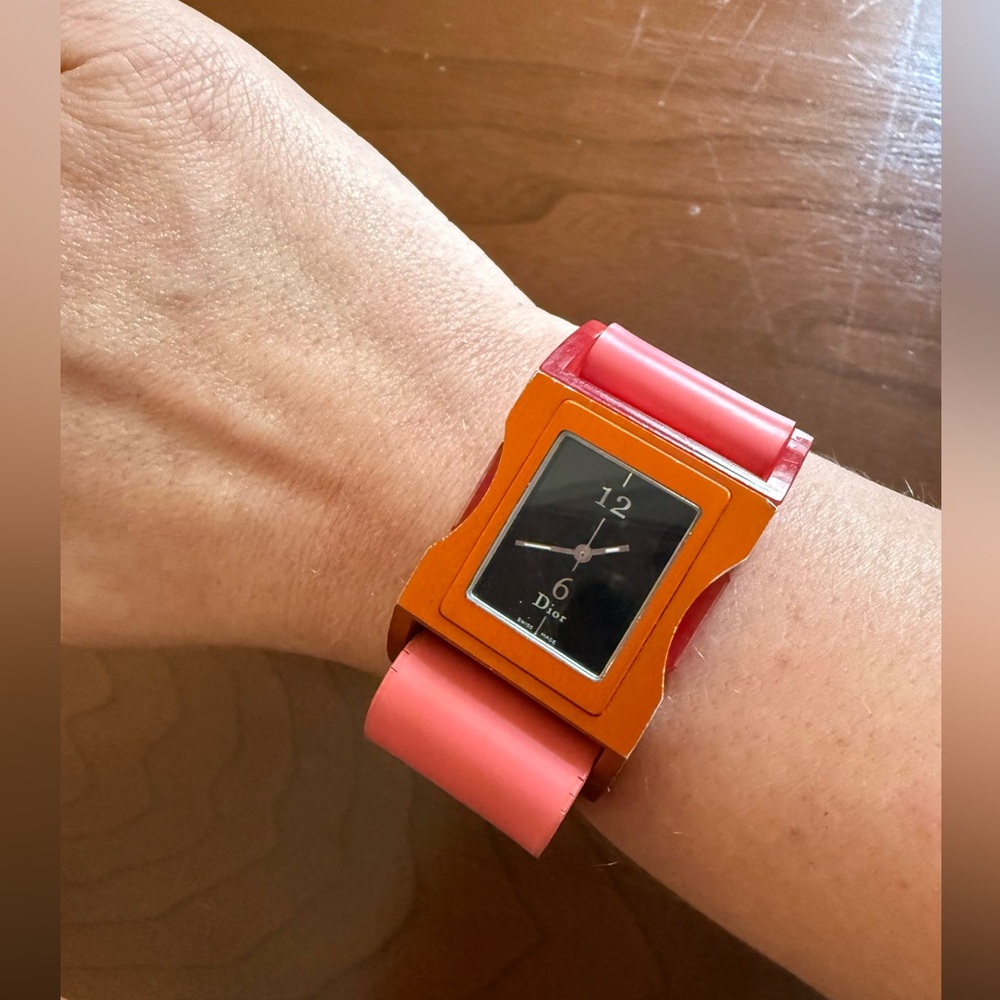 Dior × John Galliano Fall 2001 Pink and Orange Watch